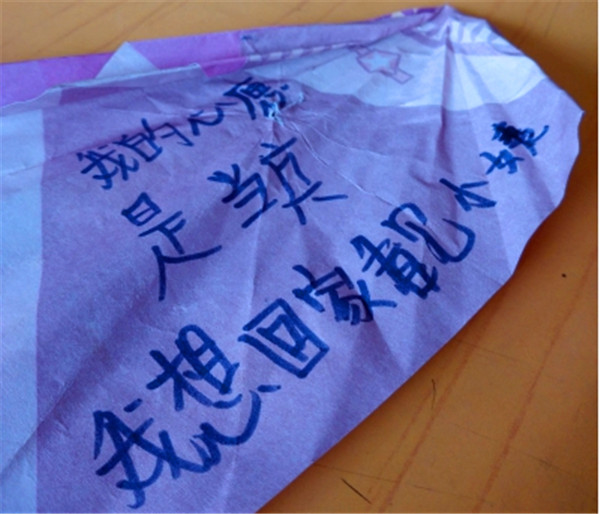 2016年6月13日，河北赤城县白草镇桃阳教学点-志愿者给孩子们带了纸，大家在纸上写了自己的愿望，折成纸飞机.jpg